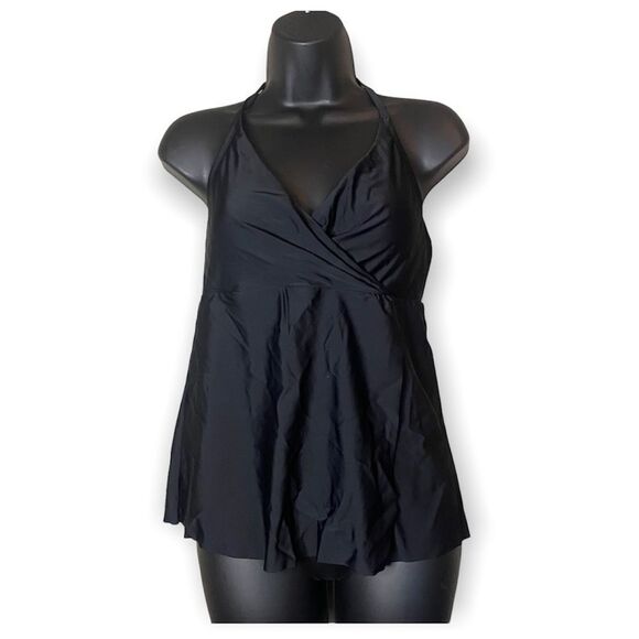 KANA Sol Black V Neck Padded Bra Swim Wear Top Neck Tie NWT - Picture 1 of 12